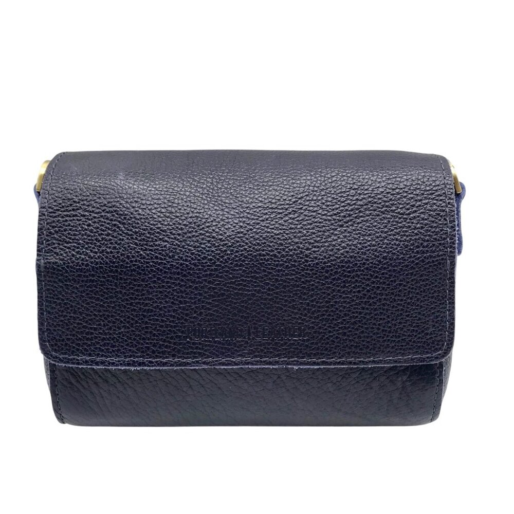 Portland Leather Goods Dark Blue Leather Crossbody Bag